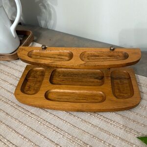 London Leather Vintage Dresser Caddy Valet Wood Organizer